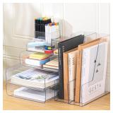 Desk Organizer with File Holder & Letter Tray