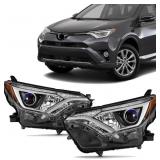 Halogen Headlight Pair for 16-18 Toyota RAV4