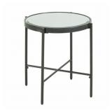 PH Furnishings Carlo Round End Table w/ Glass Top