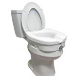 Carex E-Z Lock 5" Raised Toilet Seat, Elongated