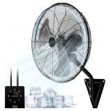 20" Wall Mount Misting Fan, 7000 CFM High Velocity