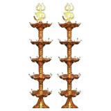 pair Electric Plastic LED Pooja Diya Lights