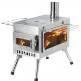 Portable Wood Stove with Chimney for Camping