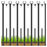 7 Pack 10 FT Tall String Light Poles, Metal