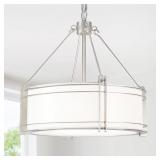16.3" Drum Chandelier 3-Light Brushed Nickel