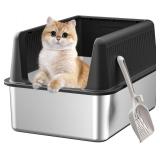 Xl stainless steel cat litter box