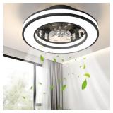 16" Ceiling Fan Light with Remote, Dimmable LED
