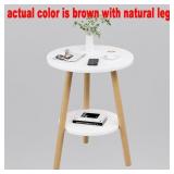 OERGKE End Table, Small Side Table, Brown