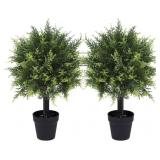 pair 22" Faux Topiary Plants