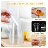 Vplus 200 Pack 9oz Plastic Cups With Dome Lids