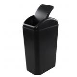 3 Gallon Black Plastic Swing Top Trash Can