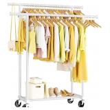 Double Rods Clothes Rack, Rolling Clothing Rack