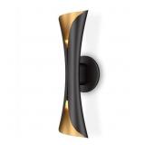 Tubicen Modern Wall Sconce: Black & Gold 15.7"