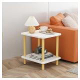 2 Tier Side Table, White
