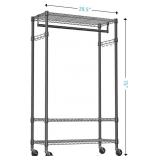 IZEUK Garment Rack 29.5W x 15.7D x 75"H
