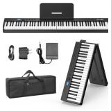 BESFAN BSP-10F Portable Folding Piano, Black