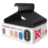 Sharpty Plastic Hangers, 20 Pack - Black, Durable