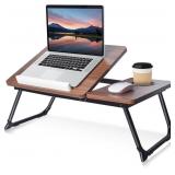 Adjustable Wooden Lap Desk, Cup Holder, 21.9"