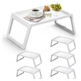 4pc Bed Tray 26.8x14" Foldable Legs, White