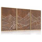 3pc Line Style Mountain Canvas Wall Art Set
