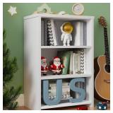 3-Tier Open Shelf Wooden Bookcase - White