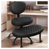 Black cross legged office chair