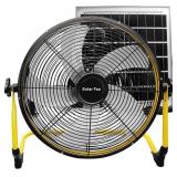 14" portable rechargeable fan with solar panel