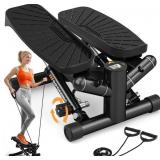 Mini stepper with resistance bands