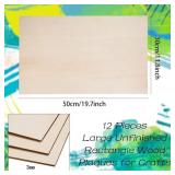 12 Pack Basswood Sheets - 12 x 20 x 1/8 Inch