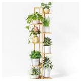 Solatmos 7 tier plant stand w/ lights, natural