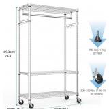 Heavy Duty Rolling Garment Rack 3 Tiers Adjustable