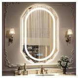 24"X36" Oval LED Bathroom Mirror with Lights