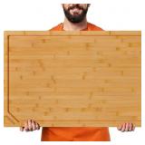 Kikcoin 30x20" Bamboo Cutting Board, Juice Groove