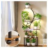 Plant Stand w/ Grow Lights, 8-Tier, Brown