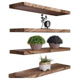 Wood Floating Shelves, Set of 4, 24 Inch