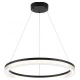 Modern Black LED Pendant Light, 36W, 24"