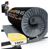 Camping cot mattress, 72x24x3", gray