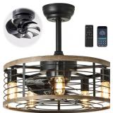 20" Caged ceiling fan with light m fs6917-5