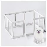 Jalove Acrylic Dog Playpen, 24" H Plastic Pet Pen