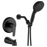Matte Black Shower Head and Handle Set, 4.7 Inch