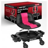 Rolling Stool, 400 LBS Cap, Pinkish Red