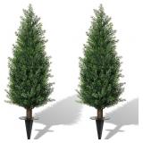 pair 3FT Artificial Cedar Topiary Trees