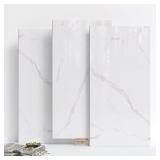 10-Pack White Marble Wall Panels (11.8"x23.6" ea)