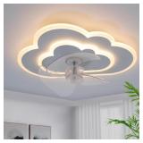 19.68" White Cloud Shape ceiling fan with lights