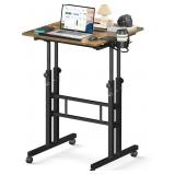 Small Mobile Standing Desk with Adjustable Height