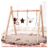 Razee Wooden Baby Play Gym with 6 Sensory Toys