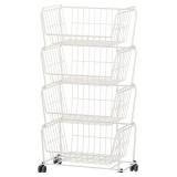 4 tier fruit and vegetable basket, white