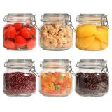 6pc ComSaf 25oz Airtight Glass Canisters with Lids