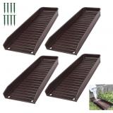 4pc Downspout Splash Block ExtenderS, 16" - Brown