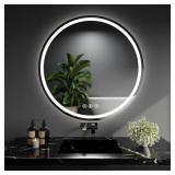 28 Inch Round LED Bathroom Mirror with Lights
